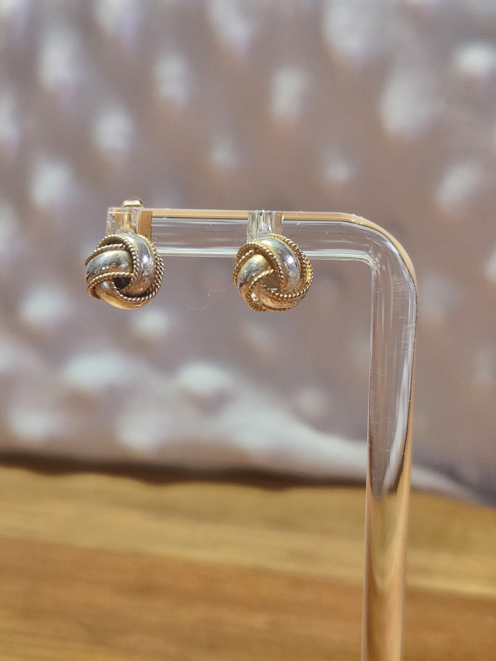 Gold and Silver Knot Stud Earrings - Brand: